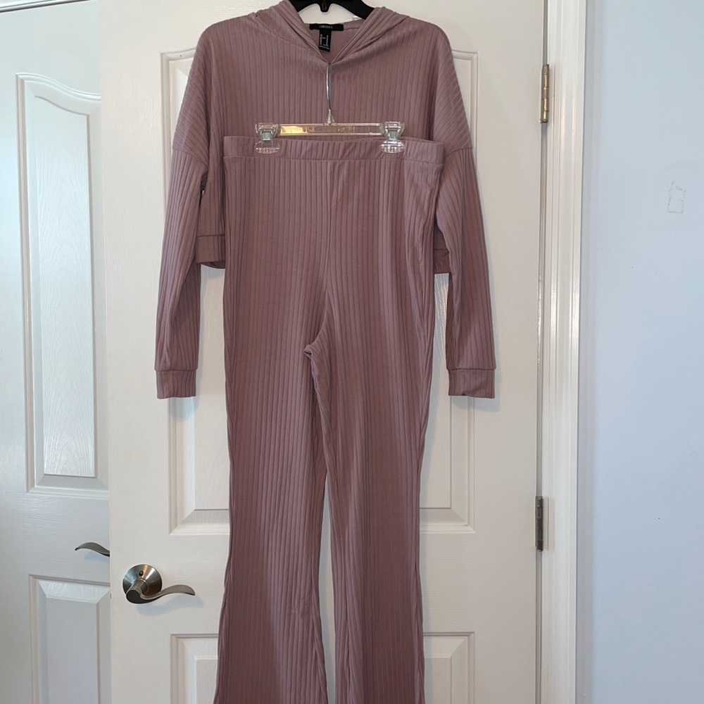 Mauve Ribbed Coord Set